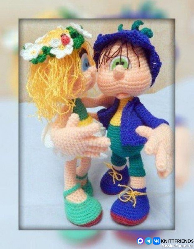 Девочка Ромашка и мальчик Колокольчик крючком. МК