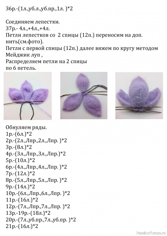 Тюльпан спицами. МК