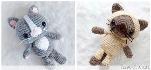 Разноцветные котята крючком. МК