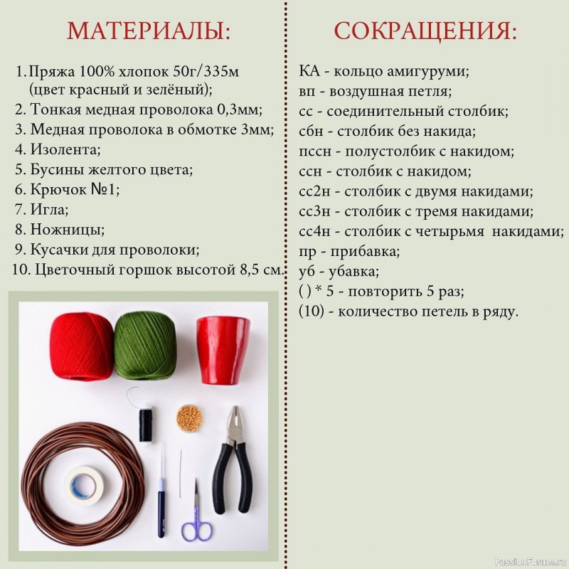 Пуансеттия крючком. МК