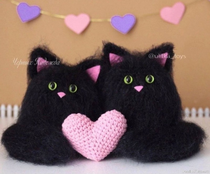 Котики влюбленные крючком. МК