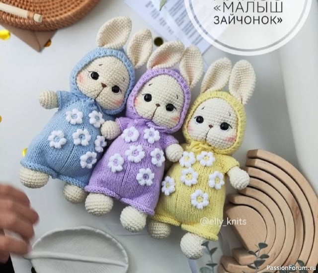 Крошка зайка крючком. МК