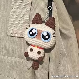 Брeлок котик крючком. МК