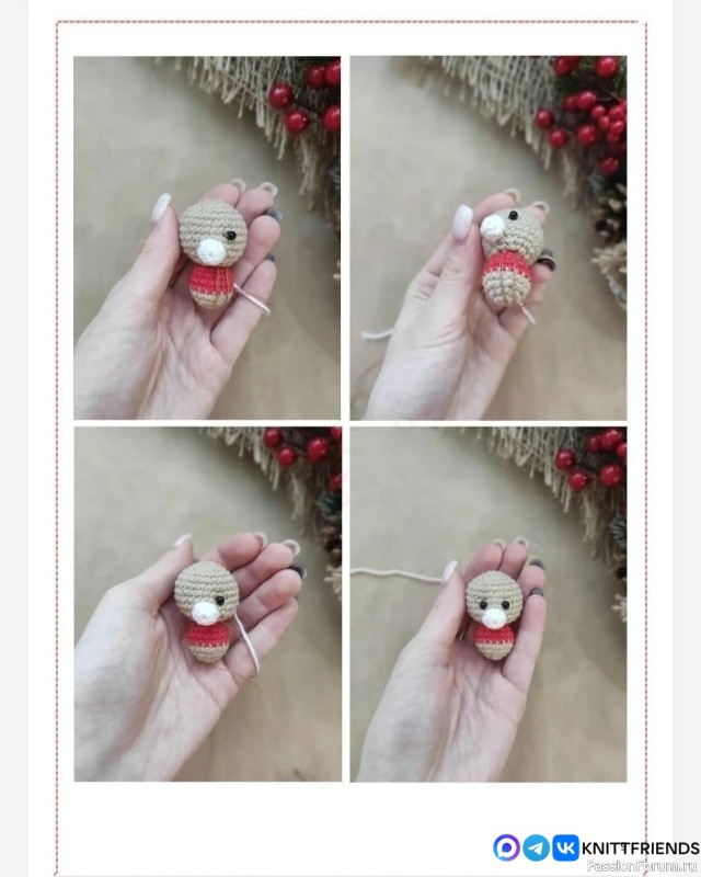 Мини оленёнок крючком. МК