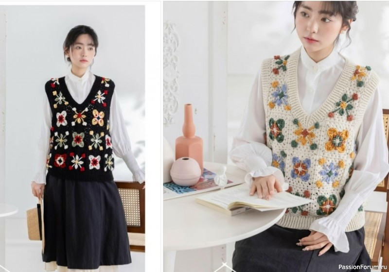 Жилет из мотивов. Схема