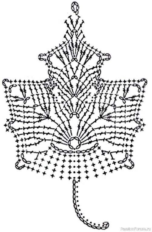 Листочки крючком. Схемы