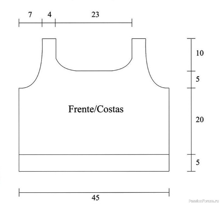 Яркий топ крючком. Схема