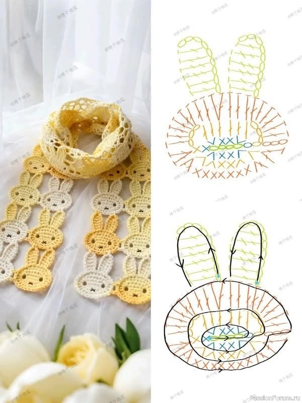 Шарфики крючком. Схемы
