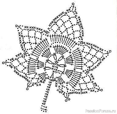 Листочки крючком. Схемы
