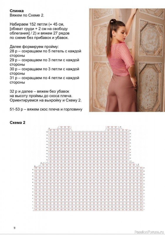 Ажурная кофточка крючком «Грея». Описание