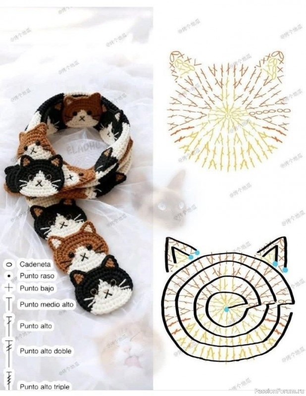 Шарфики крючком. Схемы