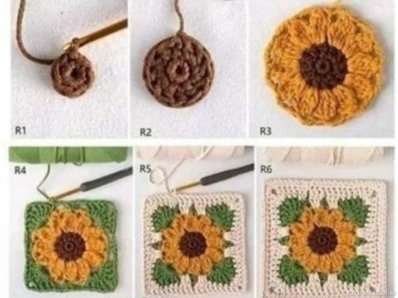 Сумка крючком "Подсолнух". Схема