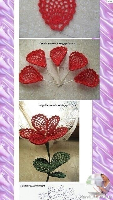 Вязаные цветы крючком. Схемы