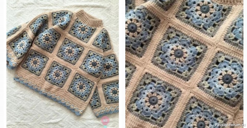 Джемпер из мотивов. Схемы