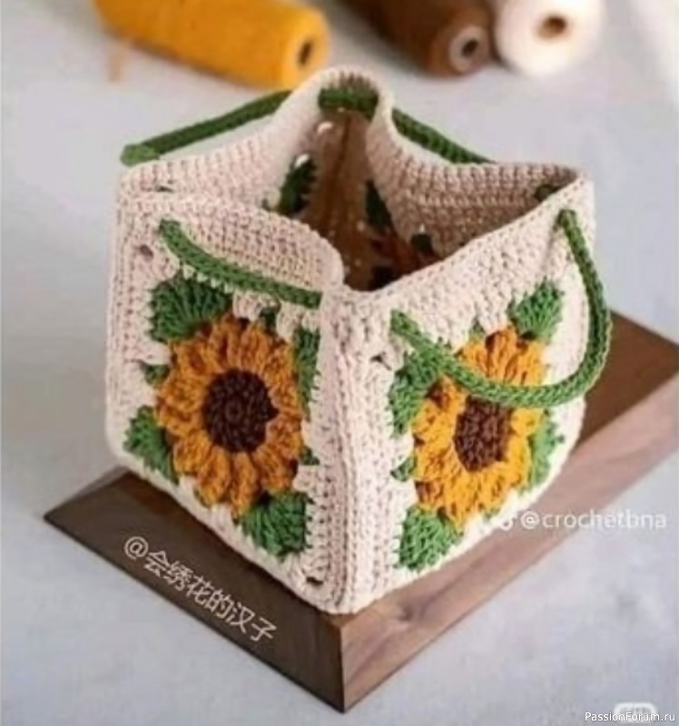 Сумка крючком "Подсолнух". Схема