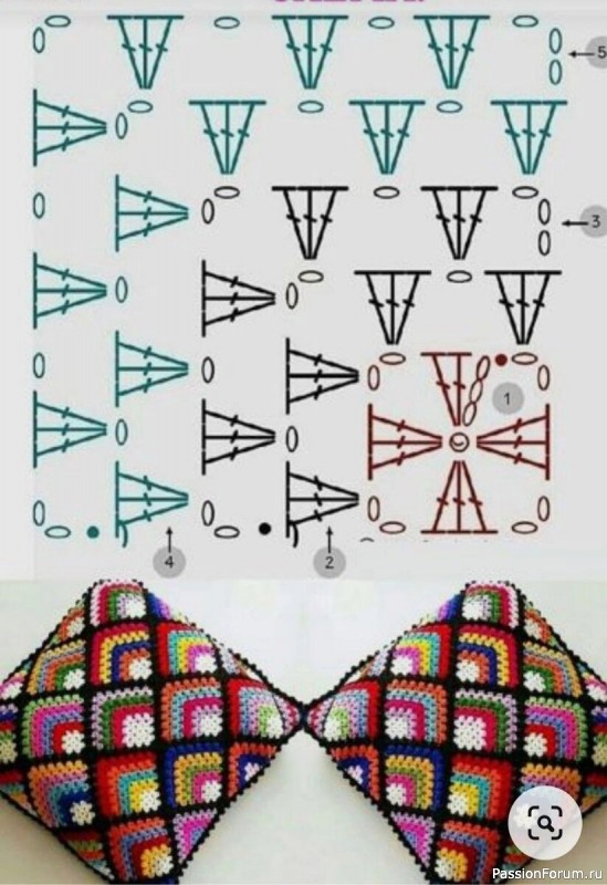 Вязаные подушки. Фото + схемы