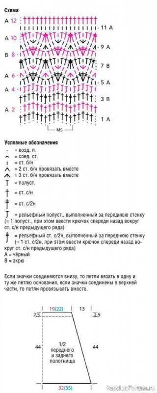 Черно-белая юбка крючком. Описание