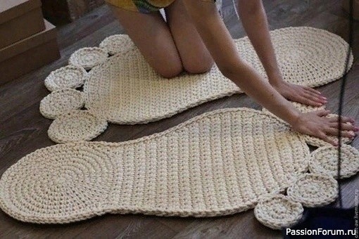 Оригинальный коврик крючком. Схема