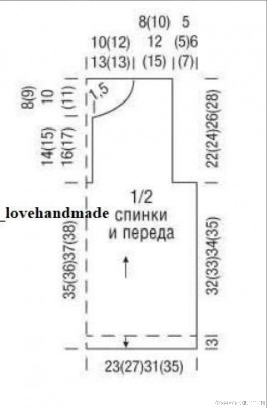 Вязаный жилет с воротником-поло. Описание