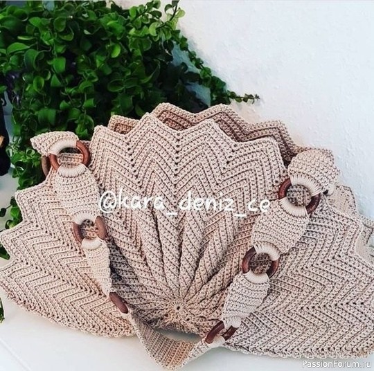 Летние сумки узором "Волна". Схема