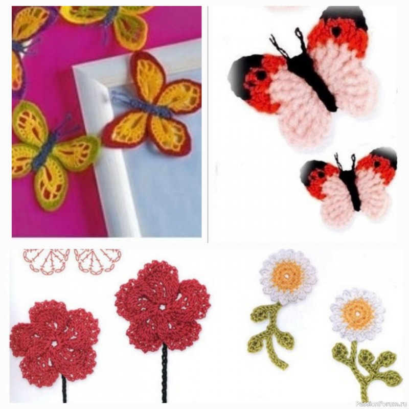 Аппликации крючком. Схемы