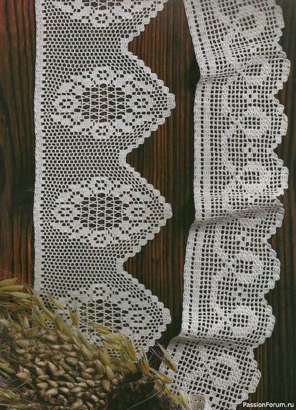 Вязаное кружево крючком. Схемы