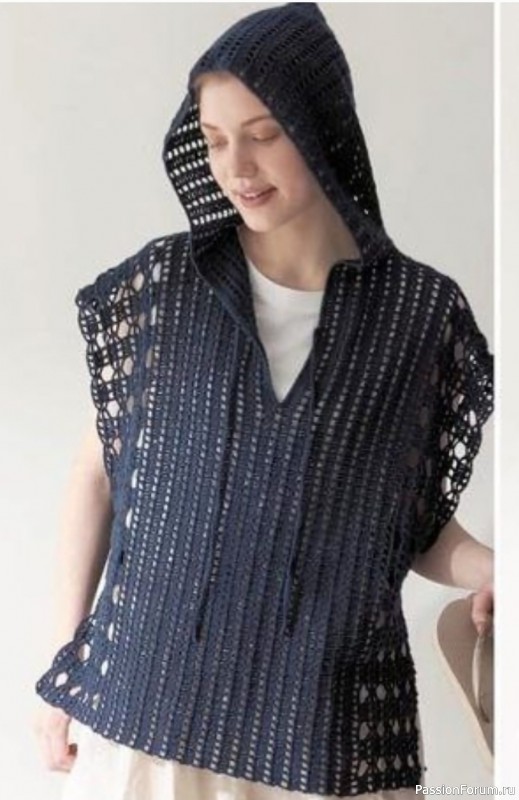 Жакет с капюшоном. Схемы