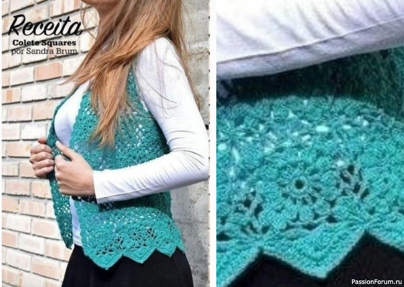 Жилетка ажурная крючком. МУ