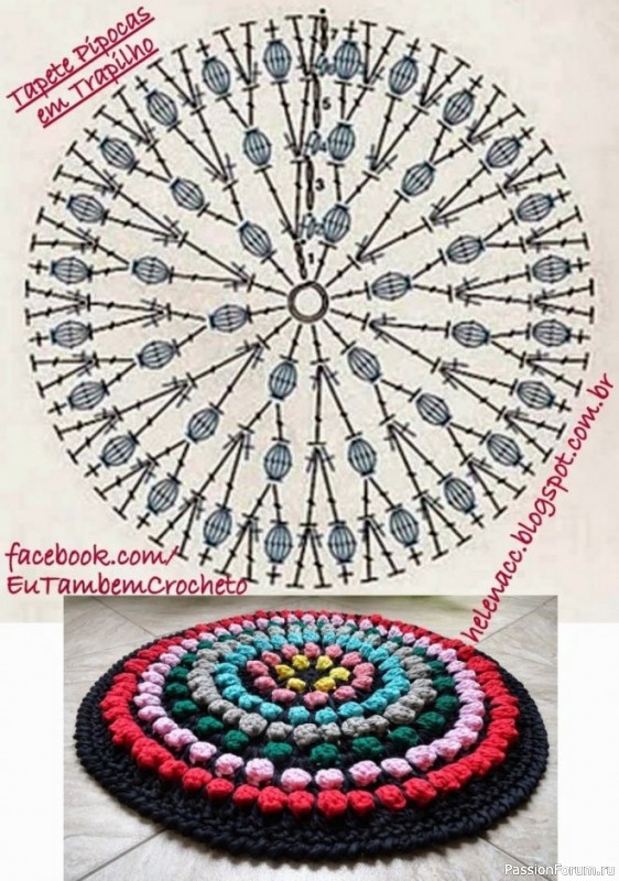 Коврики-чехлы на табурет. Схемы