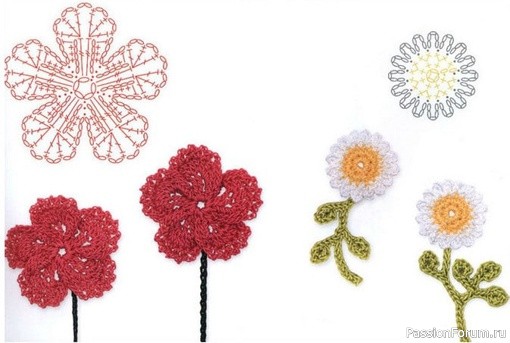 Аппликации крючком. Схемы