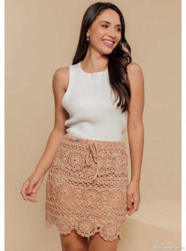 Летняя юбка крючком. Схема