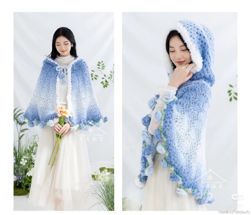 Пончо крючком. Схемы