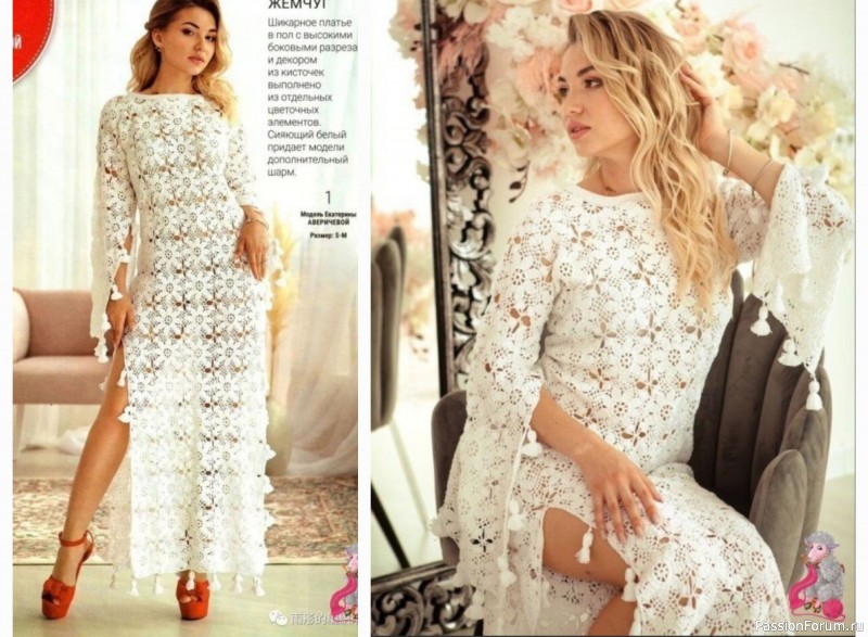 Кружевное платье "Белый жемчуг". Описание