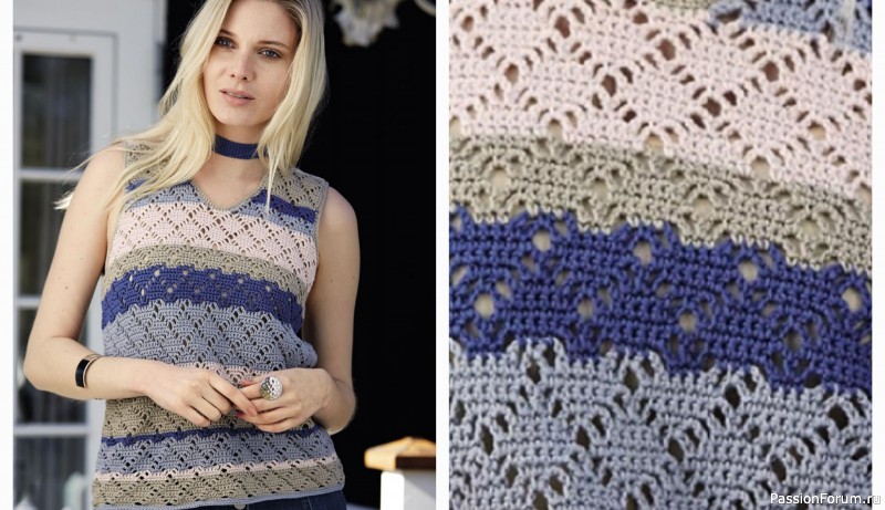 Топ с воротником-ленточкой. Описание