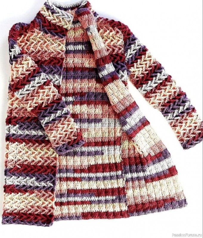 Яркий жакет крючком