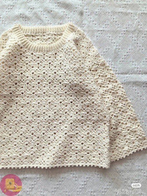 Светлый пуловер крючком. Схемы