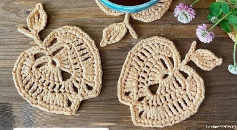 Подставка под кружку "Яблоко". Схема