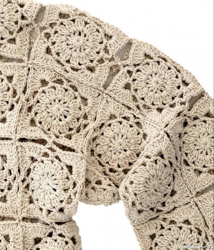 Вязаный жакет крючком. Схемы