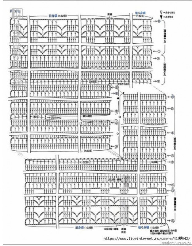 Жакет с капюшоном. Схемы