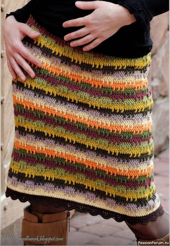 Красивая юбка крючком. Схема
