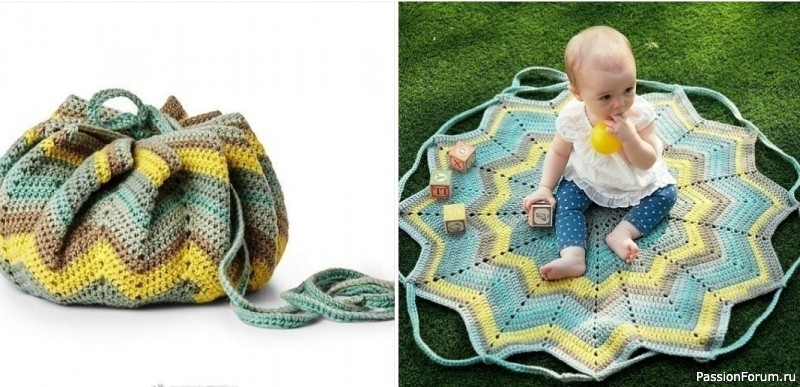 Сумка-коврик "Звезда" крючком. Схема