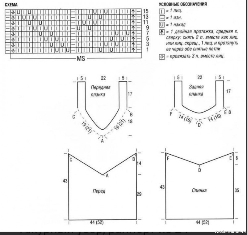 Летний топ с ажурным узором. Описание