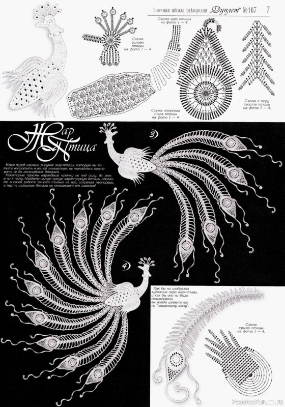 Павлин. Схемы крючком