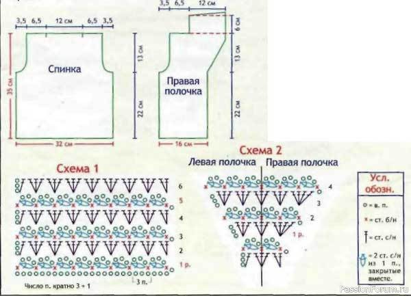 Жилетик крючком. Схема