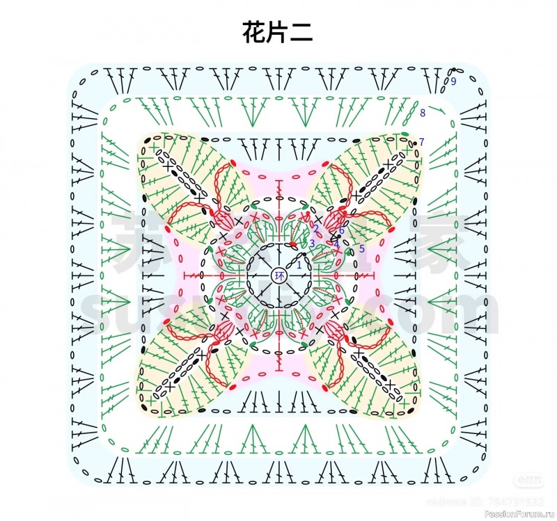 Жилет из мотивов. Схема