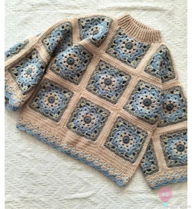 Джемпер из мотивов. Схемы