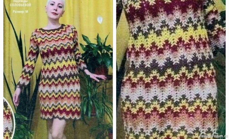 Платье в технике &laquo;Афганское вязание&raquo;. Схема