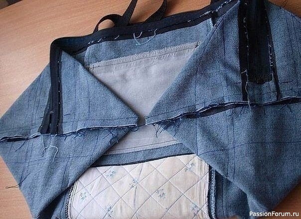 Дорожная сумка из старых джинс. МК в фотографиях