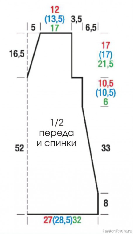 Цветная вязаная туника крючком. Схема
