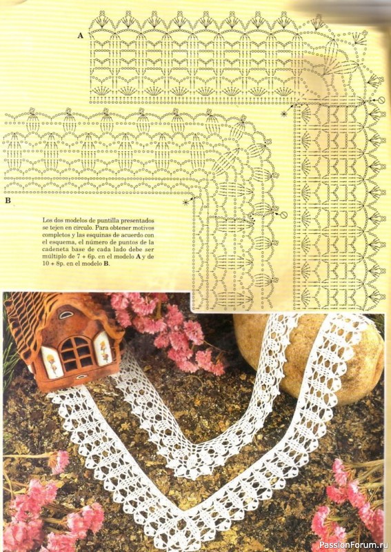 Вязаное кружево крючком. Схемы